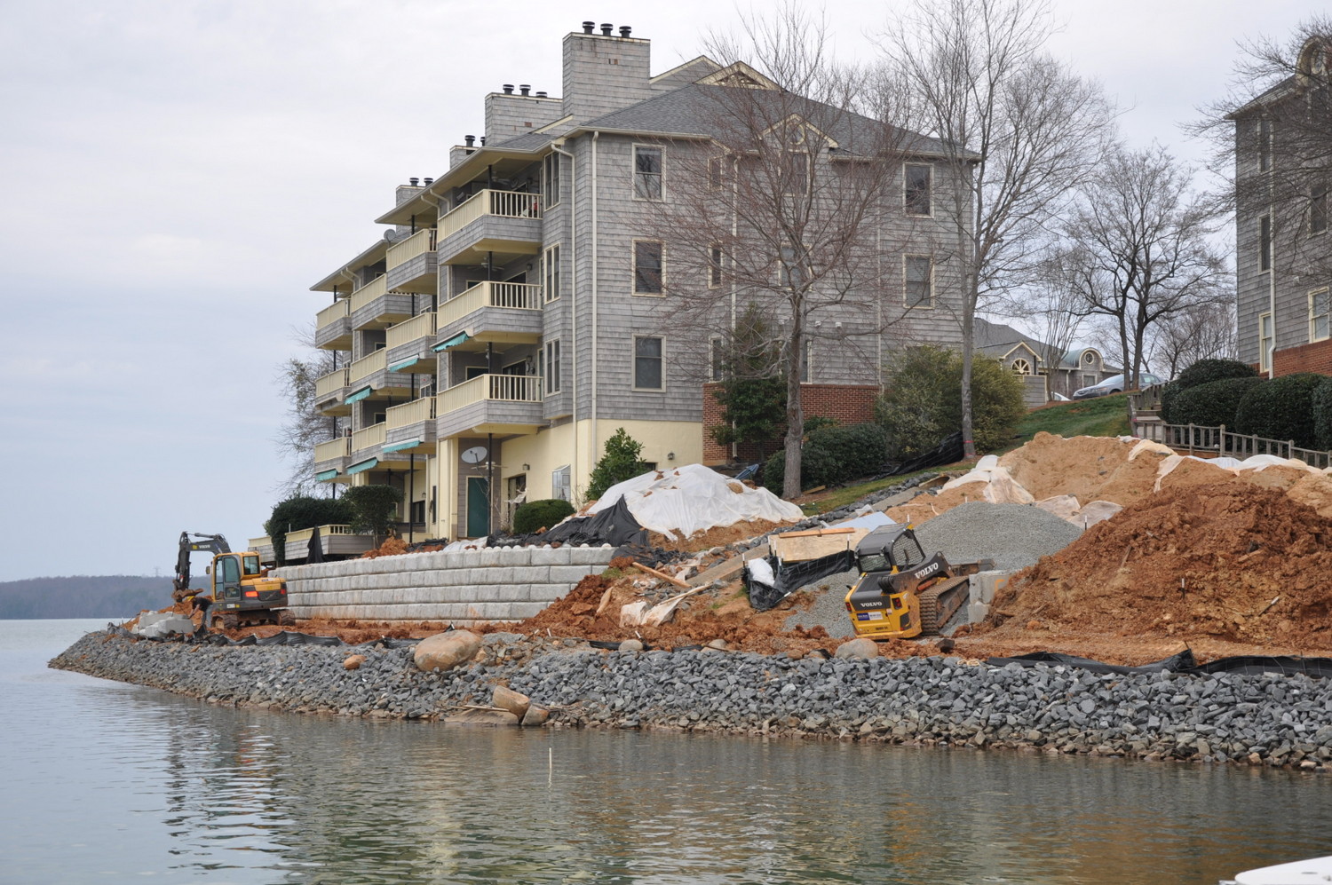 February 2012 - construction of RediRock retaining wall